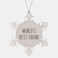 Load image into Gallery viewer, World's Best Friend Ornament Christmas Gift Snowflake Ornament – front view
