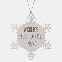 Load image into Gallery viewer, World's Best Office Friend Ornament Christmas Gift Snowflake Ornament – front view
