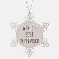 Load image into Gallery viewer, World's Best Supervisor Ornament Christmas Gift Snowflake Ornament – front view
