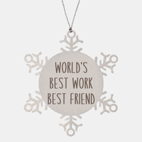 Load image into Gallery viewer, World's Best Work Best Friend Ornament Christmas Gift Snowflake Ornament – front view
