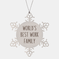 Load image into Gallery viewer, World's Best Work Family Ornament Christmas Gift Snowflake Ornament – front view

