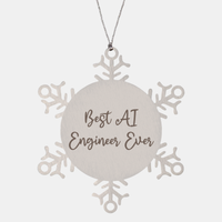Load image into Gallery viewer, Best AI Engineer Ever Ornament Christmas Gift for Him Her Snowflake Ornament – front view
