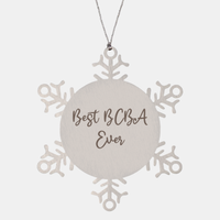 Load image into Gallery viewer, Best BCBA Ever Ornament Christmas Gift for Him Her Snowflake Ornament – front view
