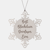 Load image into Gallery viewer, Best Blockchain Developer Ever Ornament Christmas Gift for Him Her Snowflake Ornament – front view
