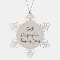 Load image into Gallery viewer, Best Citizenship Teacher Ever Ornament Christmas Gift for Him Her Snowflake Ornament – front view
