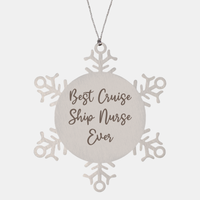 Load image into Gallery viewer, Best Cruise Ship Nurse Ever Ornament Christmas Gift for Him Her Snowflake Ornament – front view
