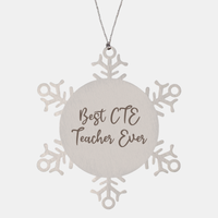 Load image into Gallery viewer, Best CTE Teacher Ever Ornament Christmas Gift for Him Her Snowflake Ornament – front view
