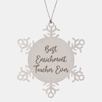 Load image into Gallery viewer, Best Enrichment Teacher Ever Ornament Christmas Gift for Him Her Snowflake Ornament – front view
