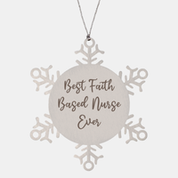 Load image into Gallery viewer, Best Faith Based Nurse Ever Ornament Christmas Gift for Him Her Snowflake Ornament – front view
