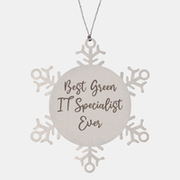 Load image into Gallery viewer, Best Green IT Specialist Ever Ornament Christmas Gift for Him Her Snowflake Ornament – front view
