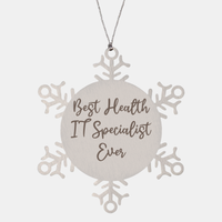 Load image into Gallery viewer, Best Health IT Specialist Ever Ornament Christmas Gift for Him Her Snowflake Ornament – front view
