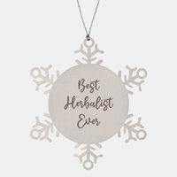 Load image into Gallery viewer, Best Herbalist Ever Ornament Christmas Gift for Him Her Snowflake Ornament – front view
