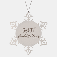 Load image into Gallery viewer, Best IT Auditor Ever Ornament Christmas Gift for Him Her Snowflake Ornament – front view

