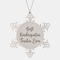 Load image into Gallery viewer, Best Kindergarten Teacher Ever Ornament Christmas Gift for Him Her Snowflake Ornament – front view
