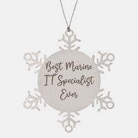 Load image into Gallery viewer, Best Marine IT Specialist Ever Ornament Christmas Gift for Him Her Snowflake Ornament – front view
