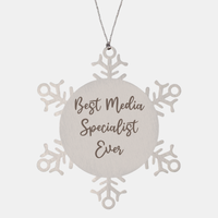 Load image into Gallery viewer, Best Media Specialist Ever Ornament Christmas Gift for Him Her Snowflake Ornament – front view

