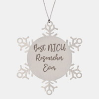 Load image into Gallery viewer, Best NICU Researcher Ever Ornament Christmas Gift for Him Her Snowflake Ornament – front view
