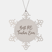 Load image into Gallery viewer, Best PE Teacher Ever Ornament Christmas Gift for Him Her Snowflake Ornament – front view
