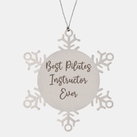 Load image into Gallery viewer, Best Pilates Instructor Ever Ornament Christmas Gift for Him Her Snowflake Ornament – front view
