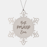 Load image into Gallery viewer, Best PMHNP Ever Ornament Christmas Gift for Him Her Snowflake Ornament – front view
