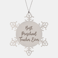 Load image into Gallery viewer, Best Preschool Teacher Ever Ornament Christmas Gift for Him Her Snowflake Ornament – front view
