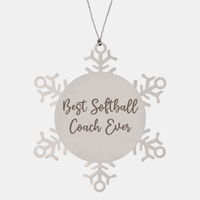Load image into Gallery viewer, Best Softball Coach Ever Ornament Christmas Gift for Him Her Snowflake Ornament – front view
