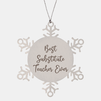 Load image into Gallery viewer, Best Substitute Teacher Ever Ornament Christmas Gift for Him Her Snowflake Ornament – front view
