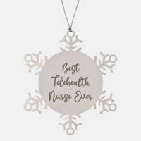 Load image into Gallery viewer, Best Telehealth Nurse Ever Ornament Christmas Gift for Him Her Snowflake Ornament – front view
