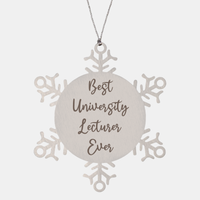 Load image into Gallery viewer, Best University Lecturer Ever Ornament Christmas Gift for Him Her Snowflake Ornament – front view
