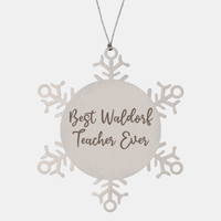Load image into Gallery viewer, Best Waldorf Teacher Ever Ornament Christmas Gift for Him Her Snowflake Ornament – front view
