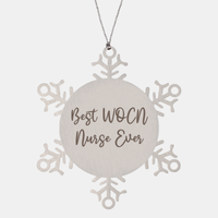 Load image into Gallery viewer, Best WOCN Nurse Ever Ornament Christmas Gift for Him Her Snowflake Ornament – front view
