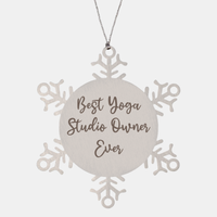 Load image into Gallery viewer, Best Yoga Studio Owner Ever Ornament Christmas Gift for Him Her Snowflake Ornament – front view
