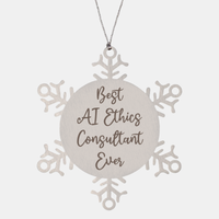 Load image into Gallery viewer, Best AI Ethics Consultant Ever Ornament, Christmas Gift for Him Her, Stainless Steel Snowflake Ornament – front view
