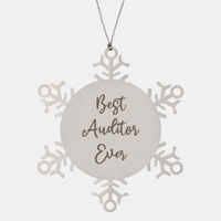 Load image into Gallery viewer, Best Auditor Ever Ornament, Christmas Gift for Him Her, Stainless Steel Snowflake Ornament – front view

