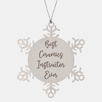 Load image into Gallery viewer, Best Ceramics Instructor Ever Ornament, Christmas Gift for Him Her, Stainless Steel Snowflake Ornament – front view
