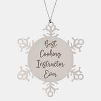 Load image into Gallery viewer, Best Cooking Instructor Ever Ornament, Christmas Gift for Him Her, Stainless Steel Snowflake Ornament – front view
