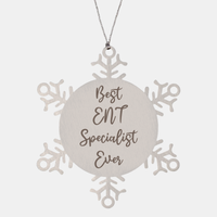Load image into Gallery viewer, Best ENT Specialist Ever Ornament, Christmas Gift for Him Her, Stainless Steel Snowflake Ornament – front view
