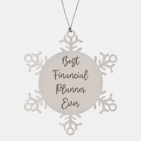 Load image into Gallery viewer, Best Financial Planner Ever Ornament, Christmas Gift for Him Her, Stainless Steel Snowflake Ornament – front view
