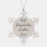Load image into Gallery viewer, Best Hospitality Auditor Ever Ornament, Christmas Gift for Him Her, Stainless Steel Snowflake Ornament – front view
