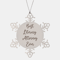 Load image into Gallery viewer, Best Literary Attorney Ever Ornament, Christmas Gift for Him Her, Stainless Steel Snowflake Ornament – front view
