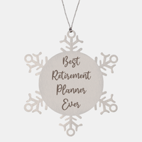 Load image into Gallery viewer, Best Retirement Planner Ever Ornament, Christmas Gift for Him Her, Stainless Steel Snowflake Ornament – front view
