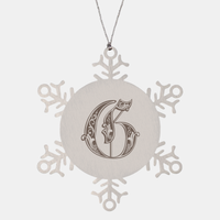 Load image into Gallery viewer, Personalized Initial G Ornament for Him Letter G Monogram Gift Alphabet Name Stainless Steel Snowflake Christmas Women – front view
