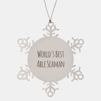 Load image into Gallery viewer, Able Seaman Ornament Christmas Gift Stainless Steel Snowflake Ornament – front view
