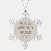 Load image into Gallery viewer, Adapted Physical Education Specialist Ornament Christmas Gift Stainless Steel Snowflake Ornament – front view
