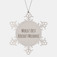 Load image into Gallery viewer, Aircraft Mechanic Ornament Christmas Gift Stainless Steel Snowflake Ornament – front view
