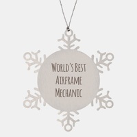 Load image into Gallery viewer, Airframe Mechanic Ornament Christmas Gift Stainless Steel Snowflake Ornament – front view

