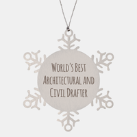 Load image into Gallery viewer, Architectural and Civil Drafter Ornament Christmas Gift Stainless Steel Snowflake Ornament – front view
