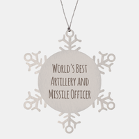 Load image into Gallery viewer, Artillery and Missile Officer Ornament Christmas Gift Stainless Steel Snowflake Ornament – front view
