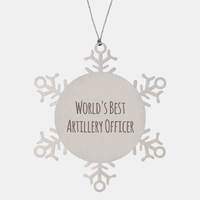 Load image into Gallery viewer, Artillery Officer Ornament Christmas Gift Stainless Steel Snowflake Ornament – front view
