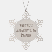 Load image into Gallery viewer, Automotive Glass Installer Ornament Christmas Gift Stainless Steel Snowflake Ornament – front view
